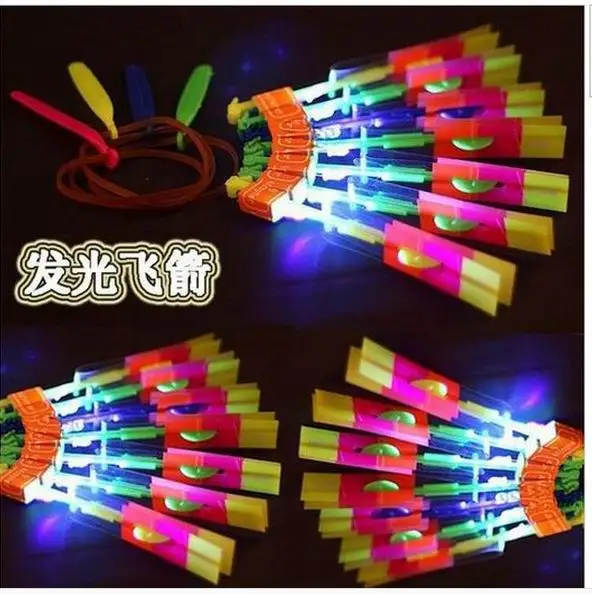 

(500 pieces/lot) Flash Copter Arrow Helicopter Neon Led Light Amazing Elastic Powered LED Arrow Helicopter DHL Free Shipping