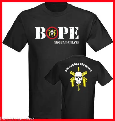 Новая мужская черная футболка Bope Brazil Tropa De Elite Special Police battone новая модный стиль