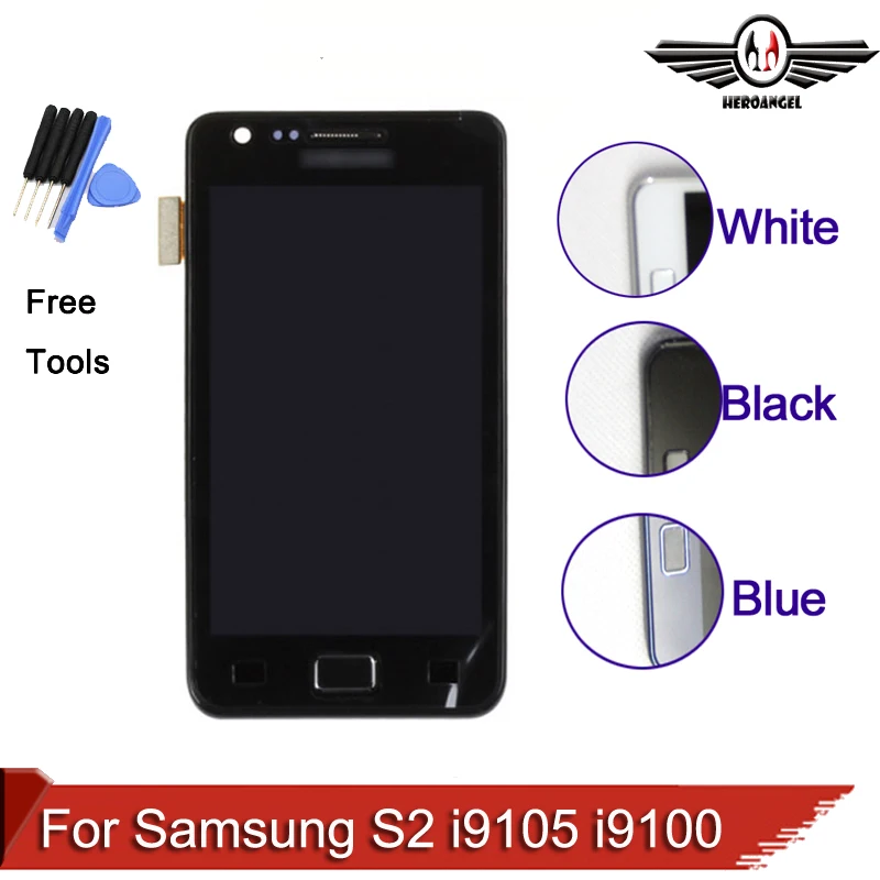 For Samsung Galaxy S2 Plus i9105 i9105p i9100 LCD Display Touch Screen Digitizer with Frame Assembly