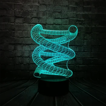 

2018 RGB 3D DNA USB LED Lamp Multicolor Change Night Light Home Decorative Bulb Mood lights Illusion Bedroom Toy Doctor Prop RC