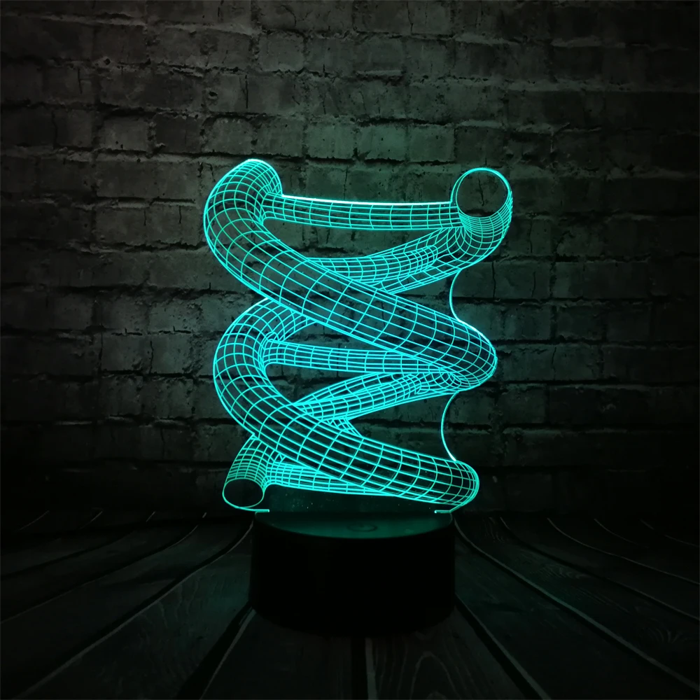 2018 RGB 3D DNA USB СВЕТОДИОДНЫЙ светильник многоцветный меняющий ночник домашний