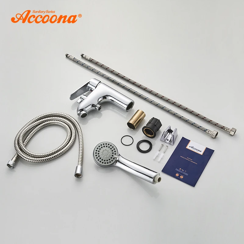 Accoona Bathroom Basin Faucet Chrome Single Handle Tap Sink Faucet Mixer with Shower Head Hot And Cold Water Hose Faucets A9369 basin faucet bathroom faucet