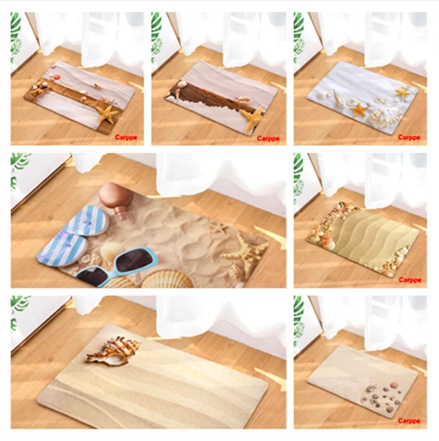 

Vintage Holiday Beach Shell Doormat Bath Kitchen Carpet Decorative Anti-Slip Mats Room Car Floor Bar Rugs Door Home Decor Gift