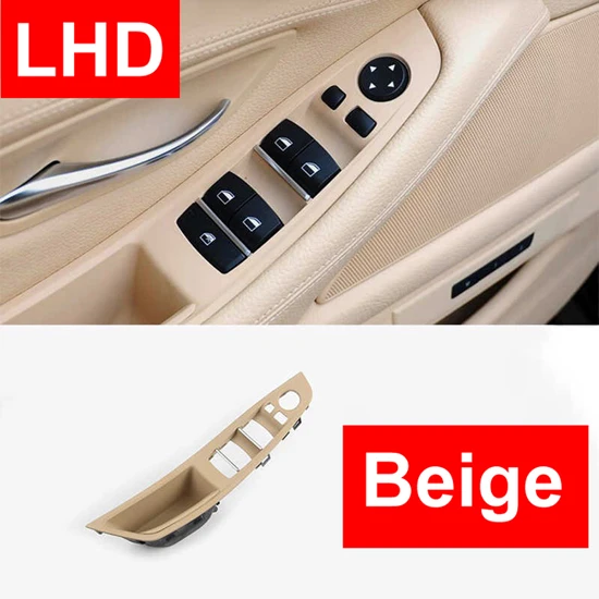 Красное вино LHD для BMW 5 серии F10 F11 F18 внутренняя ручка салон, дверь, подлоктоник панель водителя сиденье кнопка переключатель рамка для хранения - Цвет: Beige