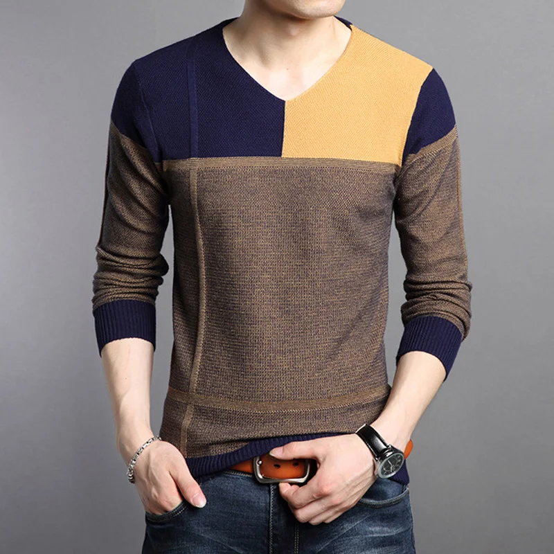 Осенне-зимний свитер мужской брендовый соцовый хлопковый тонкий пуловер Свитера Повседневный вязаный полосатый трикотажный свитер Мужская одежда