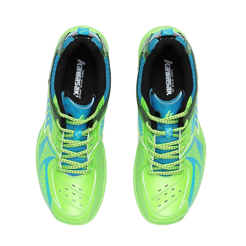 KAWASAKI/зеленая обувь для бадминтона; спортивная обувь для мужчин и женщин из искусственной кожи и дышащей сетки; кроссовки для дома; K-139