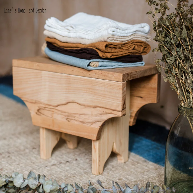 unique Fraxinus eco primitive handmade solid wood stool without painting (3)