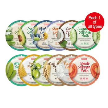 

PUREDERM Circle Mask 12pcs Skin Care Plant Facial Mask Moisturizing Oil Control Blackhead Remover Face Mask Korea Cosmetics