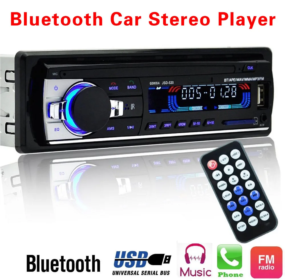 Автомагнитола 12 в Bluetooth V2.0 JSD520 автомобильный стерео In-dash 1 Din FM Aux вход приемник SD USB MP3 MMC WMA ISO разъем XNC