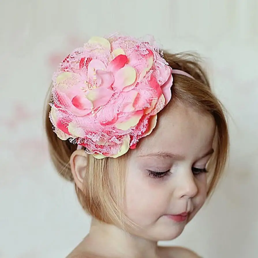 

girl hair accessories headbands with flowers kids elastic hair bands girls headbands  girl accessories