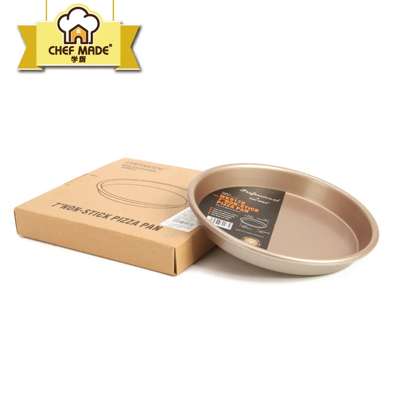 Chef Made Gold 7 Inch Nonstick Kitchen Pizza Circular Tray Dish Pizza