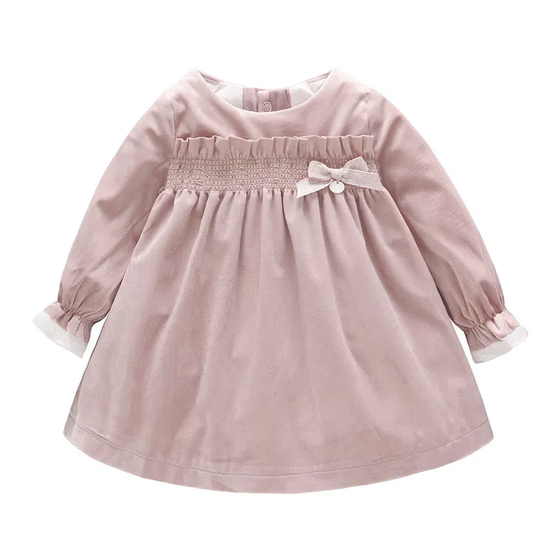 Spring Autumn Baby Girls Clothes Infant Toddler Dresses Cotton Ruffles Velvet Christams Costumes Baby Girl Dress