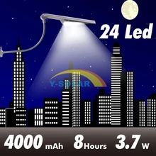 Updated Super Bright 24 LEDs Solar Street Light LED On the Wall Waterproof Solar Lamp Sensor Security Adjustable Spot Lighting