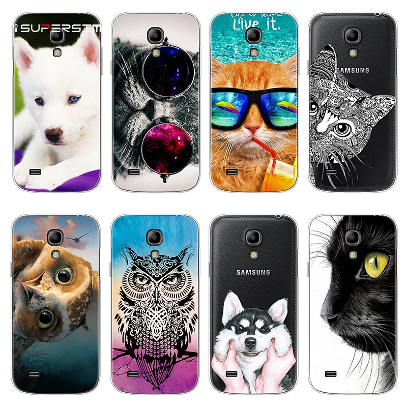 Мягкий ТПУ чехол с мультяшным котом для Samsung Galaxy S4 Mini силиконовый S 4 чехлы задняя
