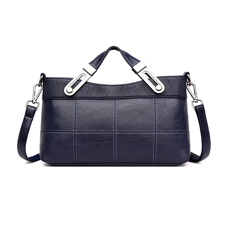 Роскошная женская кожаная сумка, сумки через плечо для женщин, дизайнерские сумки высокого качества, новая сумка через плечо, дамские ручные сумки - Цвет: BLUE