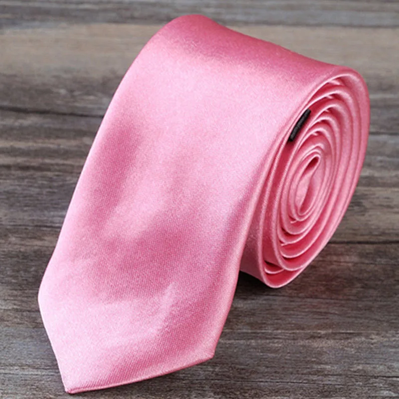 5 см мужские галстуки, Женские Простые галстуки, вечерние, свадебные смокинги, тонкий Блестящий галстук, обтягивающие галстуки, 50 цветов - Цвет: 28 dark pink