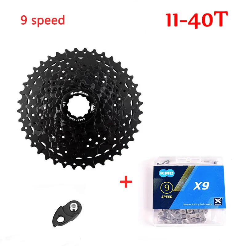 Sunracing CSM990 9 скоростей кассета X9 цепи Cogs 11-40T горный велосипед свободного хода широкое соотношение MTB свободного хода адаптер подходит Shimano SRAM - Цвет: cassette-chain