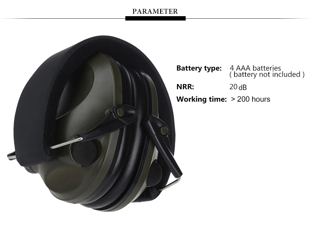 Electronic Hearing Protector Noise Canceling Ear Muffs Shooting Tactical Headset