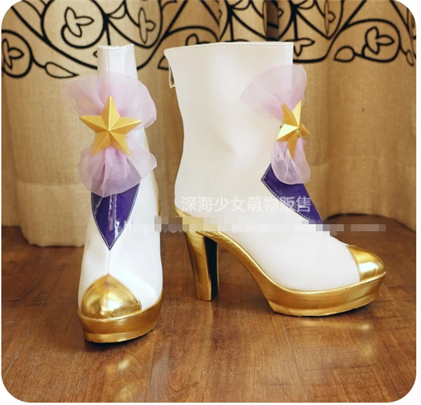 

Game LOL Star Guardian Janna Cosplay High-heeled Shoes with Star Custom Made Free Shipping