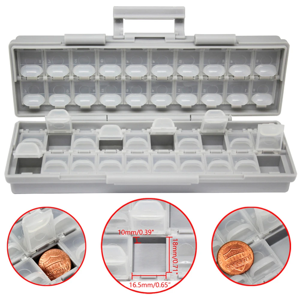 AideTek  Enclosure surface mount components assorted resistor capacitor plastics Storage transparent box Beads Storage BOXALL40 best tool backpack