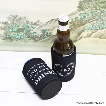 100 pces preto manter sua bebida fria personalizado casamento stubby cooler personalizado titular da bebida titular cerveja noiva presentes de festa de noiva