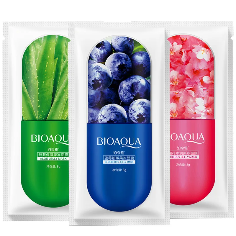 

BIOAQUA Aloe Blueberry Cherry jelly face mask wrapped masks Moisturizer oil softness control soft depth reconstitution 8g X20PCS