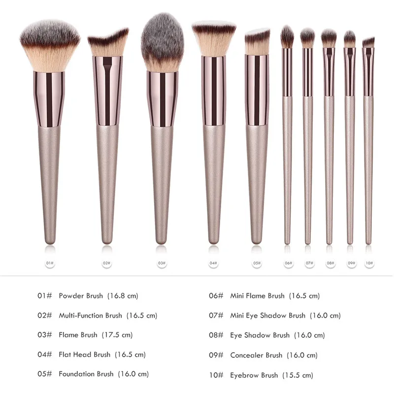 10pcs Makeup Brushes Set professional Foundation Powder Eyeshadow Blending Eyebrow kabuki cosmetic brush Tool_voghion.com