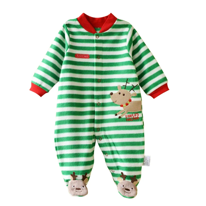 

Near Cutest 2017 Winter Christmas Baby Rompers Gift Long Sleeve Fleece Infant Jumpsuit Animal Newborn Baby Clothes