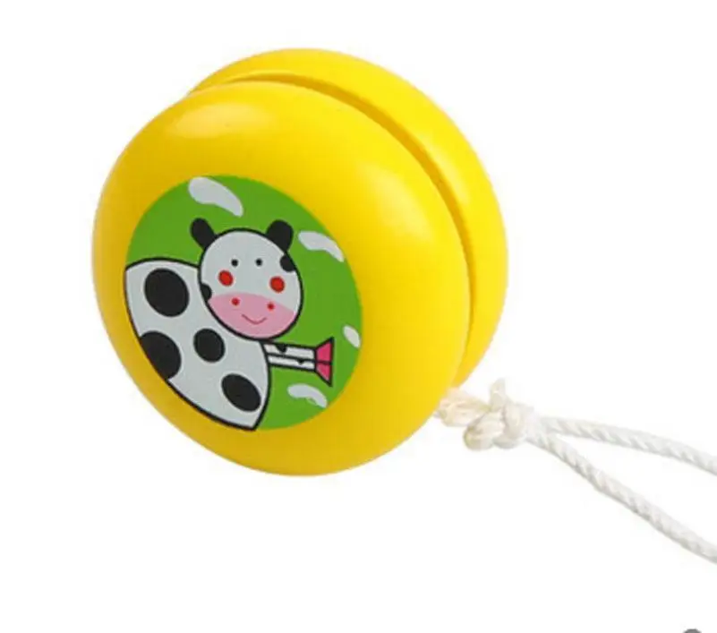 Милые животные деревянные игрушки йойо детская забавная классический подарок для мальчиков и девочек