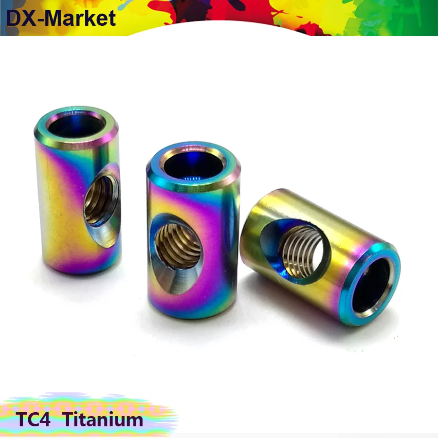 Mixed color M5 m6 цилиндрическая гайка 10 штук, GR5 титановый сплав велосипедное седло гайка, TC4 титановые круглые гайки - Цвет: Mixed color