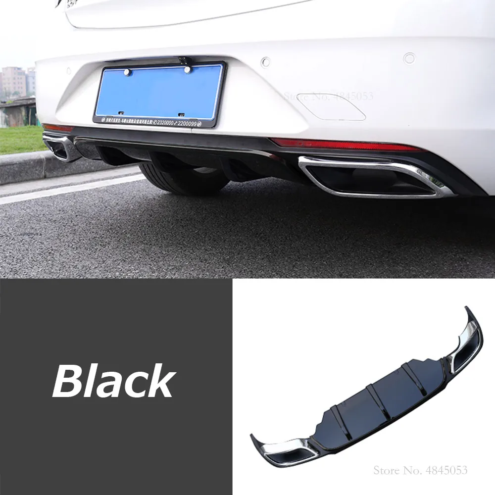 For Buick Regal ABS Plastic Rear Lip Spoiler Diffuser Bumper Guard Protector Skid Plate Cover Car Styling 1Pcs - Цвет: black