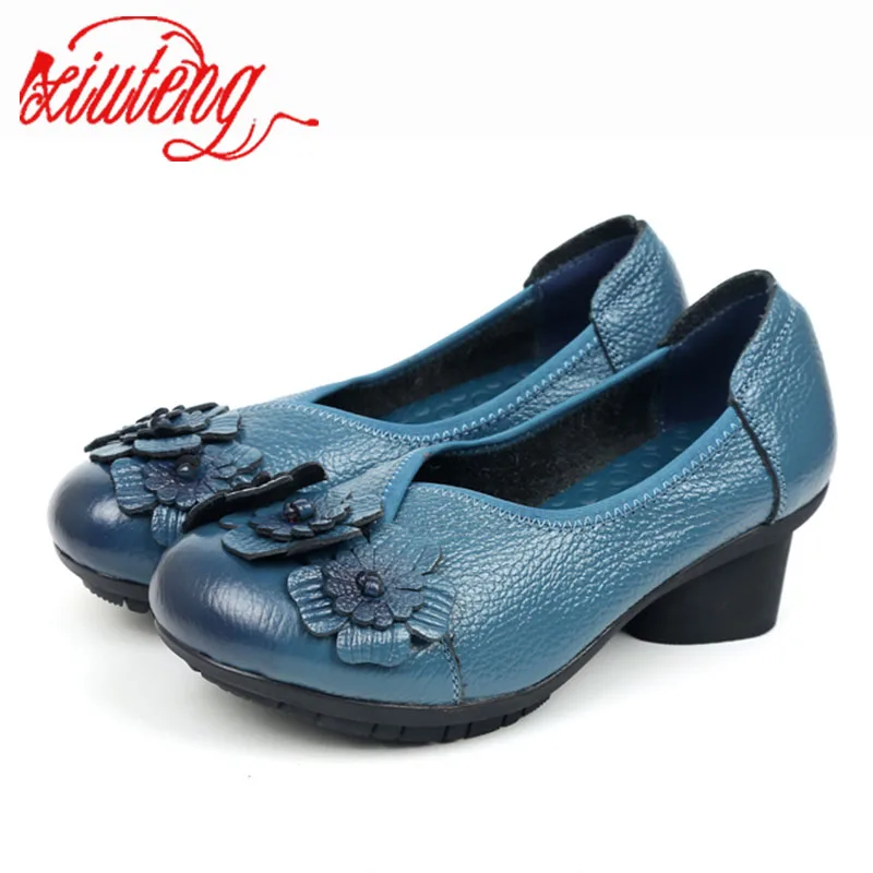 online Xiuteng Sapatas das Mulheres Sapatos de Couro Genuíno 2018 Moda Outono Sapatos Não Deslizamento Fundo Macio Sandálias Mulheres de Verão Sapatos para o Presente