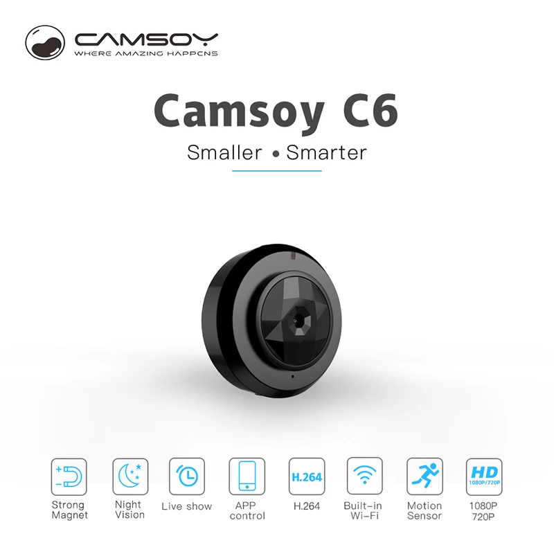 C6 мини Kamera с Wi Fi подключение IP Управление HD 720 P видео Разрешение и обнаружения