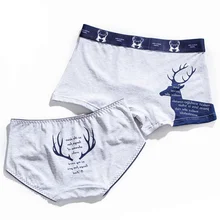 2x одна пара, хлопковое нижнее белье, женские боксеры, мужское нижнее белье для влюбленных, трусики, женские мужские шорты-боксеры, подарок на день Святого Валентина, пара трусов