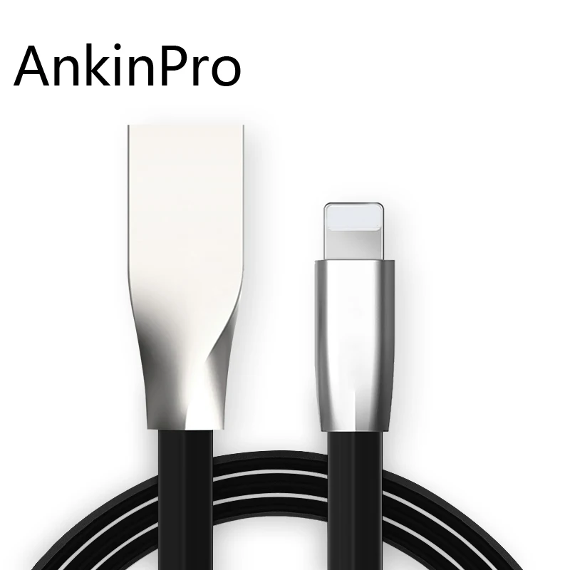 AnkinPro Zinc Alloy USB Cable for iPhone 6 7 8 X iPad Charger 5V/2.1A Fast Date Sync Charging Mobile Phone Cables | Мобильные