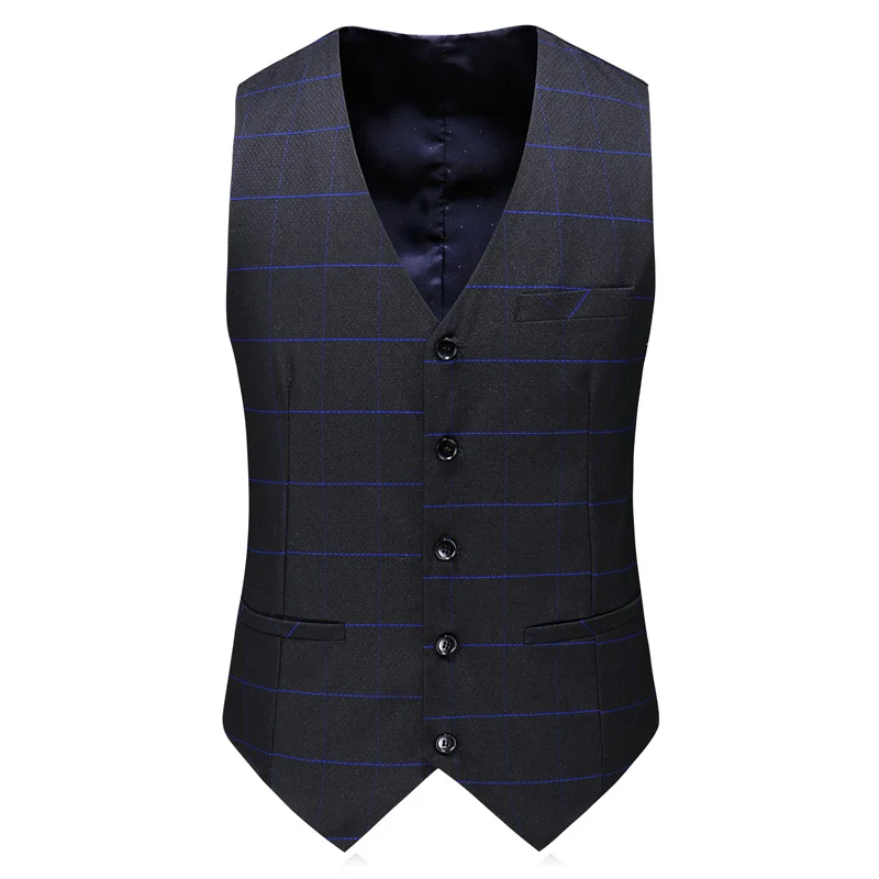 Fashion Black Striped Suit Large Size 5XL Business Banquet Men Dress Suit Slim Design Men Blazer Jacket with Pants and Vest