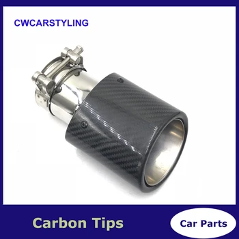 

High Quality Oval Slanted Carbon Fiber Exhaust tip exhaust muffler pipe for BMW car styling