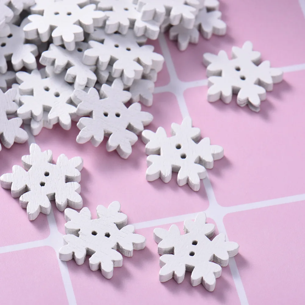 2017-Fashion-50Pcs-100Pcs-White-DIY-Christmas-Snowflake-Wooden-Buttons-Fit-Sewing-And-Scrapbook (4)