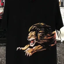 Дизайнерский бренд, Новое поступление, модная футболка с принтом льва, футболка с коротким рукавом из хлопка для мужчин и женщин, одежда