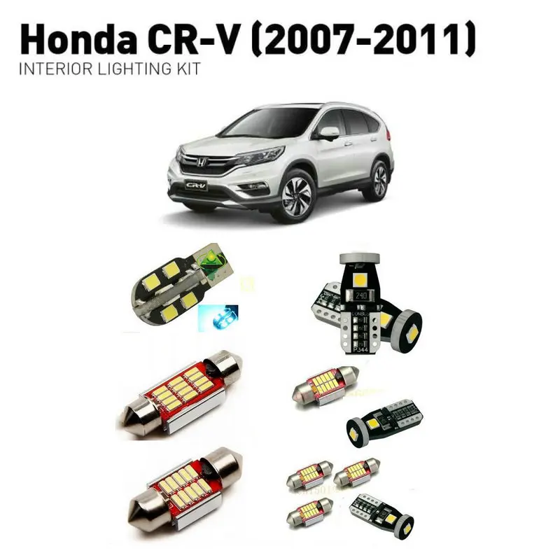 

Led interior lights For Honda crv 2007-2011 10pc Led Lights For Cars lighting kit automotive bulbs Canbus