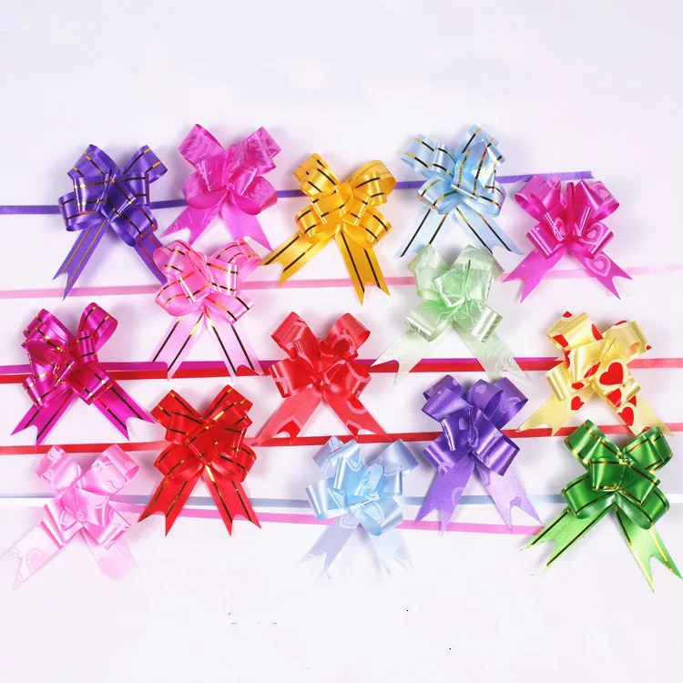 

1.2CM*23CM Pull Bow Ribbon Forming Flower About 4.5CM Ribbon Decorate Wedding Car Ribbon Pink Car Wrap Flowers