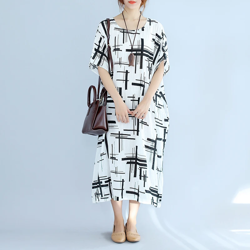 Женское длинное платье с рукавами летучая мышь Vestido 3XL 4XL 5XL 6XL 7XL летнее свободное