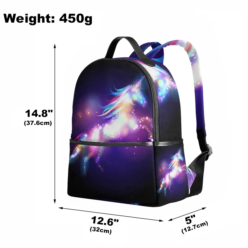 ALAZA Уникальные рюкзаки с единорогом женский школьный рюкзак для девочек-подростков женский Mochila рюкзак для ноутбука черные дорожные сумки