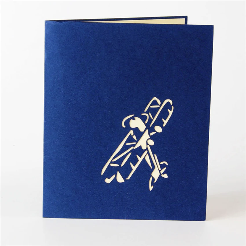 3D Pop UP Invitations Card 3D Paper Aircraft Plane Birthday Greeting Cards Business Cards Postcard Boy Gift Card