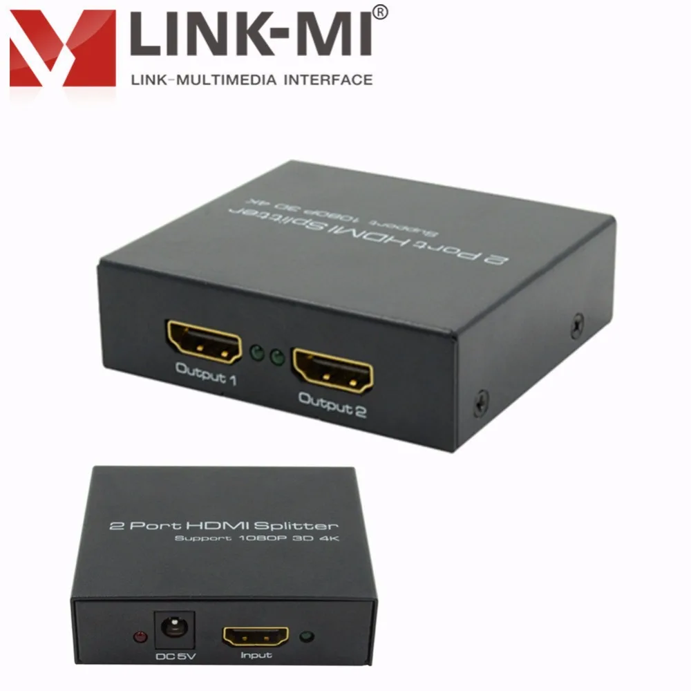 LINK-MI SP142M аудио-видео HDMI сплиттер 1x2 Поддержка 3D 4K x 2 K, CEC hdmi в двух HDMI совместимых мониторах или проекторах 10,2 Гбит/с