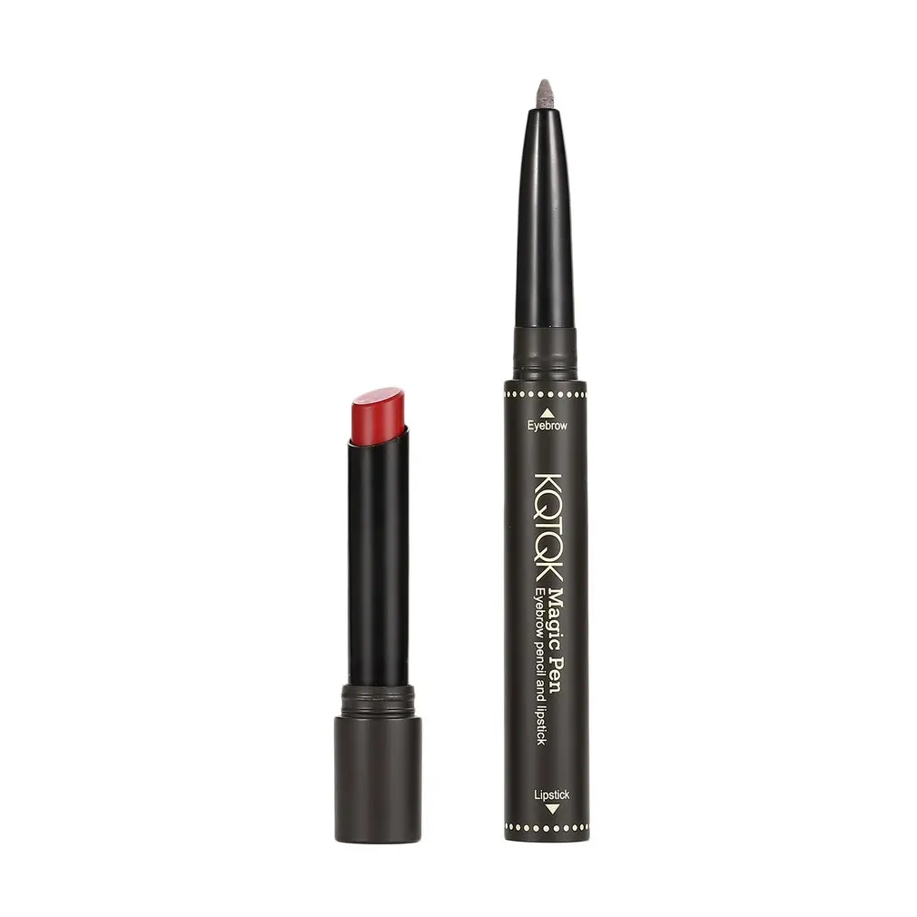 Длительный бальзам для губ ручки 2-в-1 Lip Stick карандаш для бровей Eye Liner практическая тонкий Форма девочек для макияжа Шелковистые Косметика