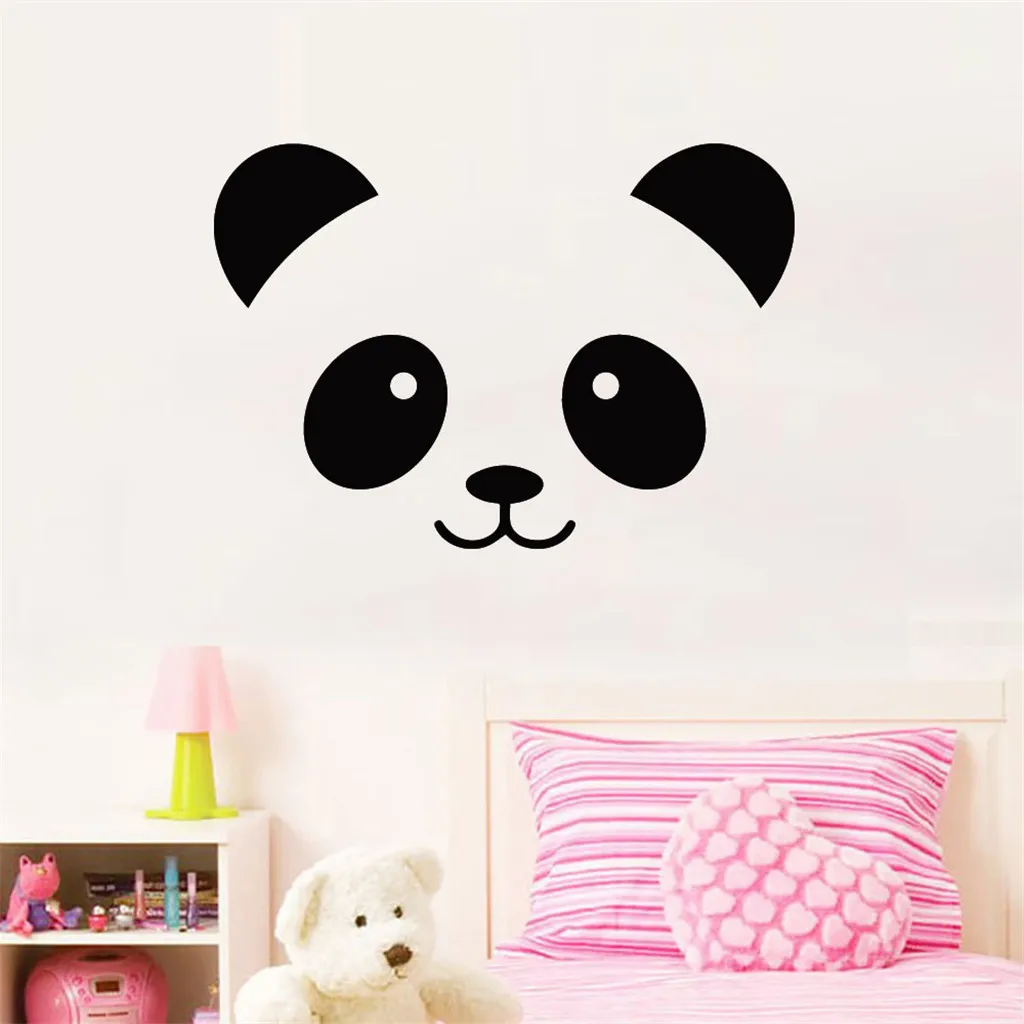 Черные настенные наклейки пандами спереди Съемный Wall Art DIY виниловая наклейка на