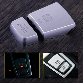 

beler ABS Chrome Silver Car Electronic Handbrake AUTO H Button Cover Trim Fit For BMW 5 Series F10 F18 520i 528i 535i