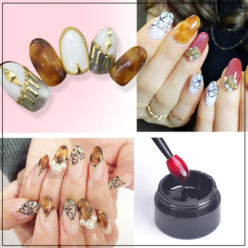 2018 hot sell 5g/bottle Amber gel Looks LED UV Nail Polish Gel Color