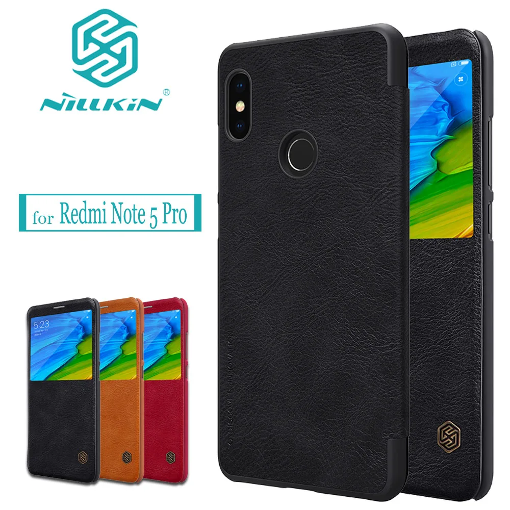 

NILKIN Capa for Xiaomi Redmi Note 5 Pro Case Nillkin Vintage Flip Leather View Window Phone Bag Back Cover for Redmi Note 5 Pro